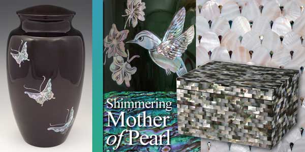 hummingbird Mother of Pearl Urns