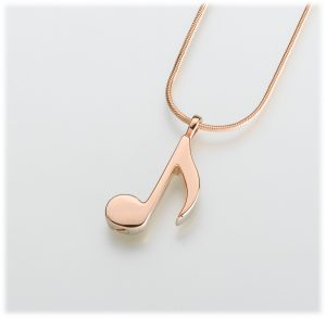 gold music note cremation jewelry for ashes