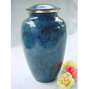 Deep Blue Metal Urn for Ashes Deep Blue Metal Urn for Ashes