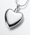 silver heart urn jewelry