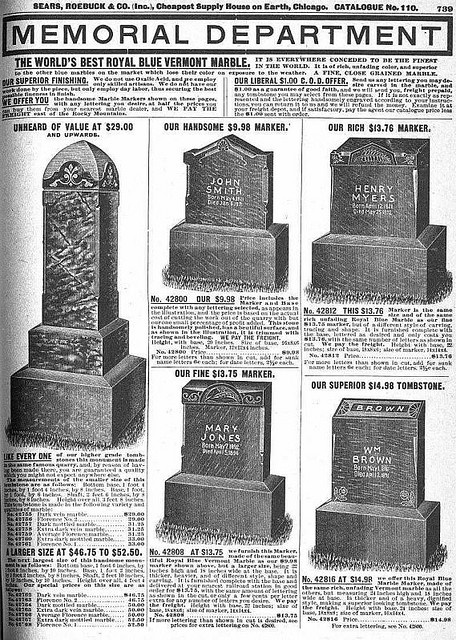 sears headstone, memorial stones