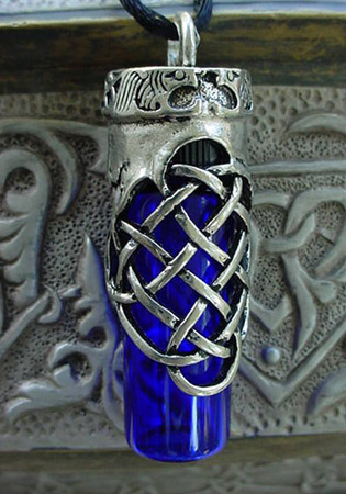 celtic glass vial for ashes