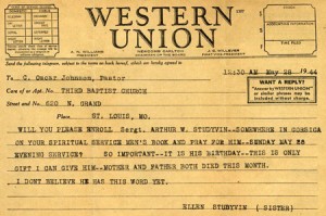 Western Union Telegram WWII