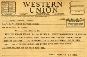 Western Union Telegram WWII
