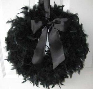 black feather wreath