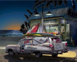 Surf board hearse