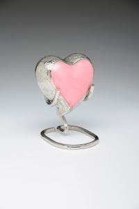 pink heart cremation urn for ashes