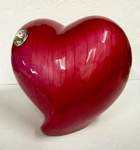 red heart urn for ashes