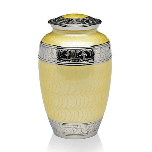 Yellow Cremation Urn for Ashes