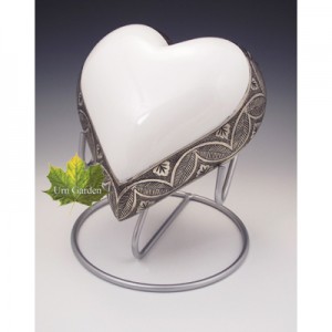 White Heart Urn for ashes