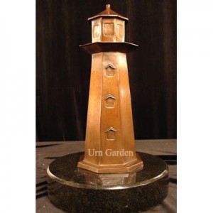 bronze lighthouse cremation urn