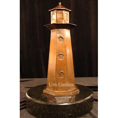 bronze lighthouse cremation urn