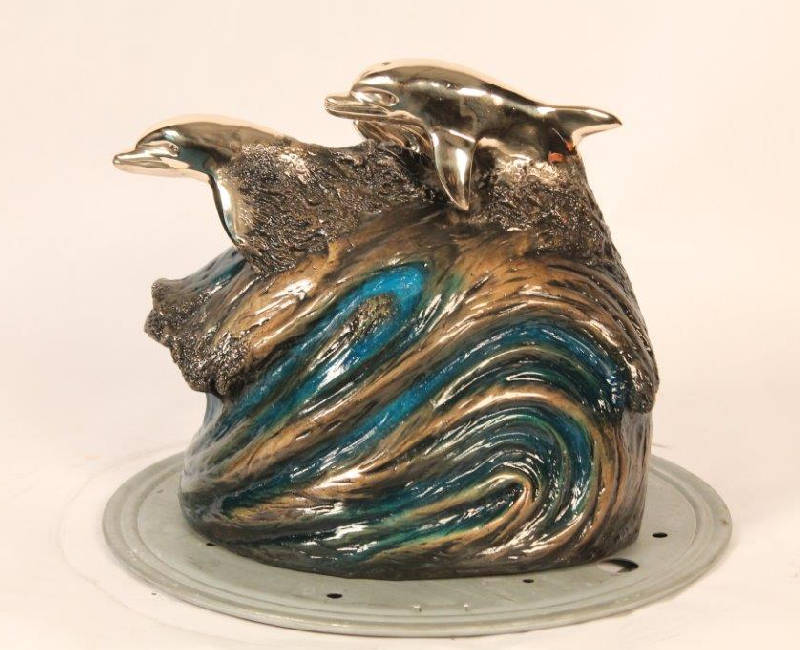 bronze dolphin urn