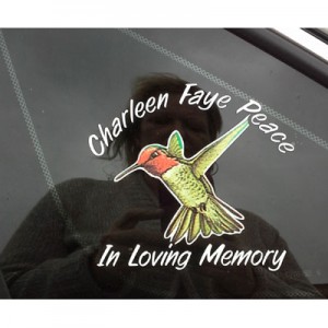 hummingbird memorial decal