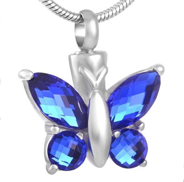 blue butterfly urn jewelry