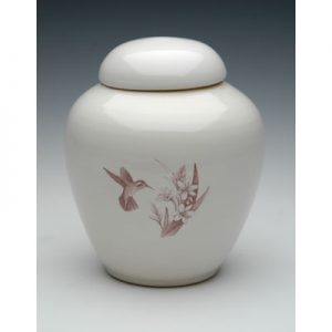 hummingbird ceramic urn for 2 ashes