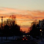 sunset on record cold day