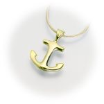 gold anchor cremation jewelry