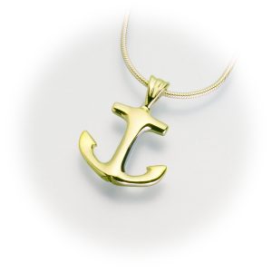 gold anchor cremation jewelry