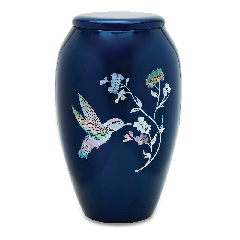 mother of pearl hummingbird urn