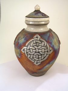 celtic raku cremation urn for ashes