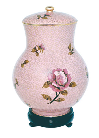 dusty rose pink cremation urn for ashes