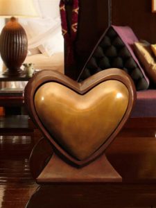 heart urn for two sets of ashes