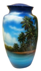 Beach cremation urn for ashes