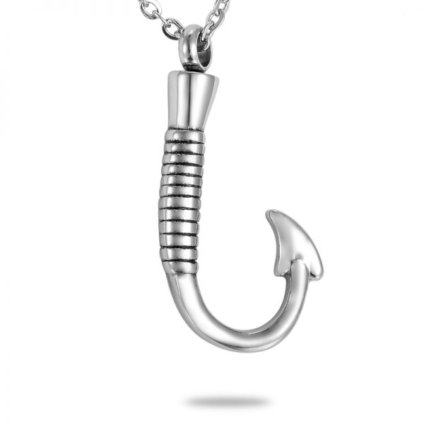 Fish Hook Jewelry for Ashes- Honors Favorite Fisherman.