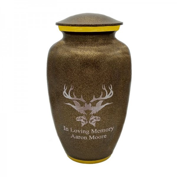 hunting and fishing cremation urn
