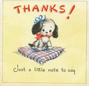 Vintage thank you card
