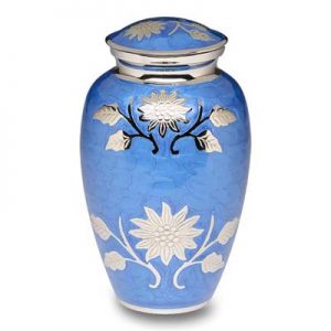 blue cremation urn for ashes