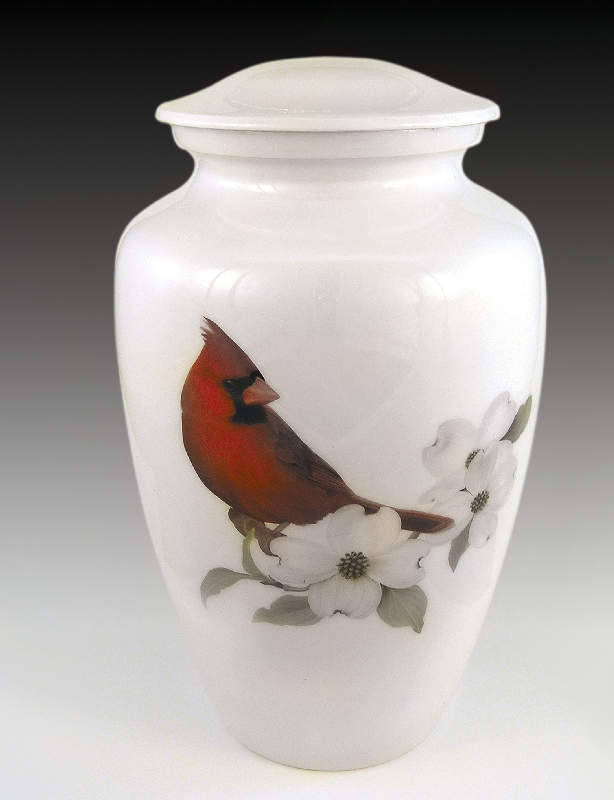 Cardinal cremation urn for ashes
