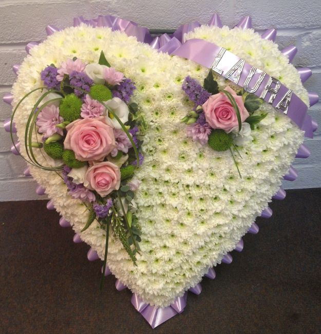 heart shape flower pillow funeral