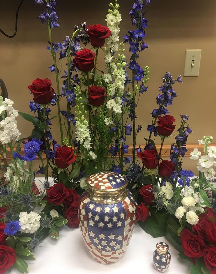 urn wreath funeral flowers