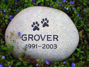 river rock outdoor pet urn