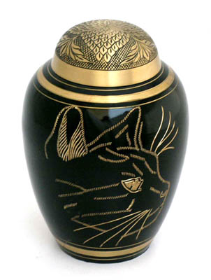black cat urn for pets
