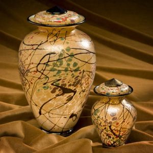 blown glass urn for ashes
