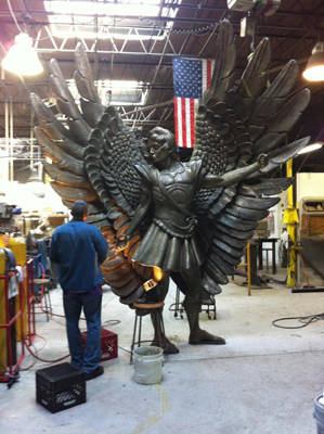 bronze angel St. Michael statue sculpture
