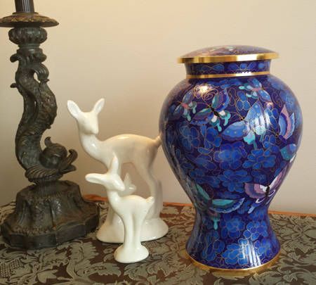 blue butterfly cremation urn for ashes