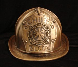 firefighter cremation urn bronze helmet