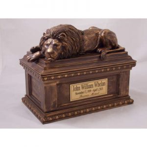 lion cremation urn for adult human ashes