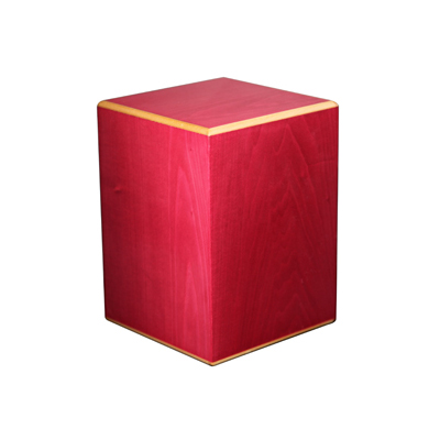 red cremation urn