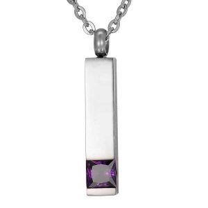 purple vial for ashes cremation jewelry