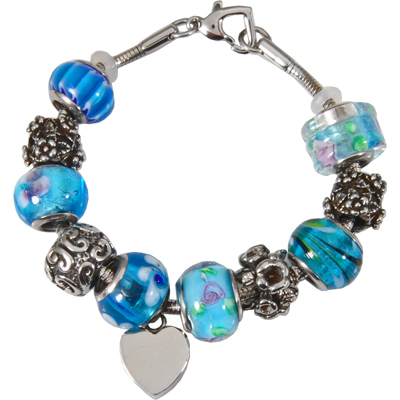 blue bead cremation bracelet