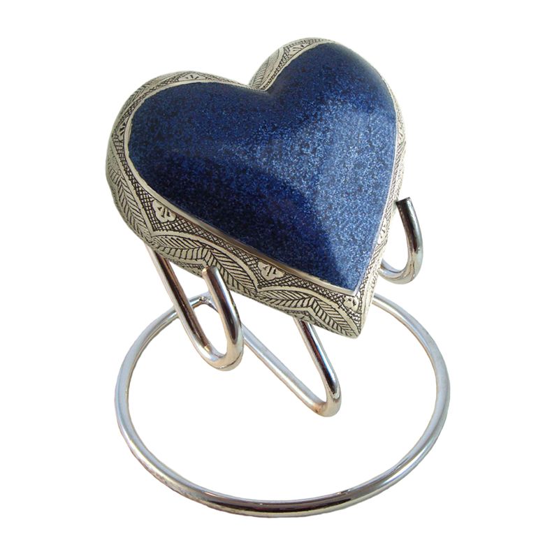blue heart pet urn for ashes