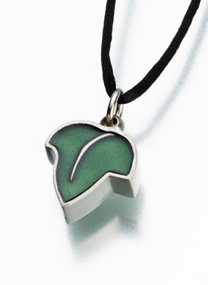 green leaf urn necklace