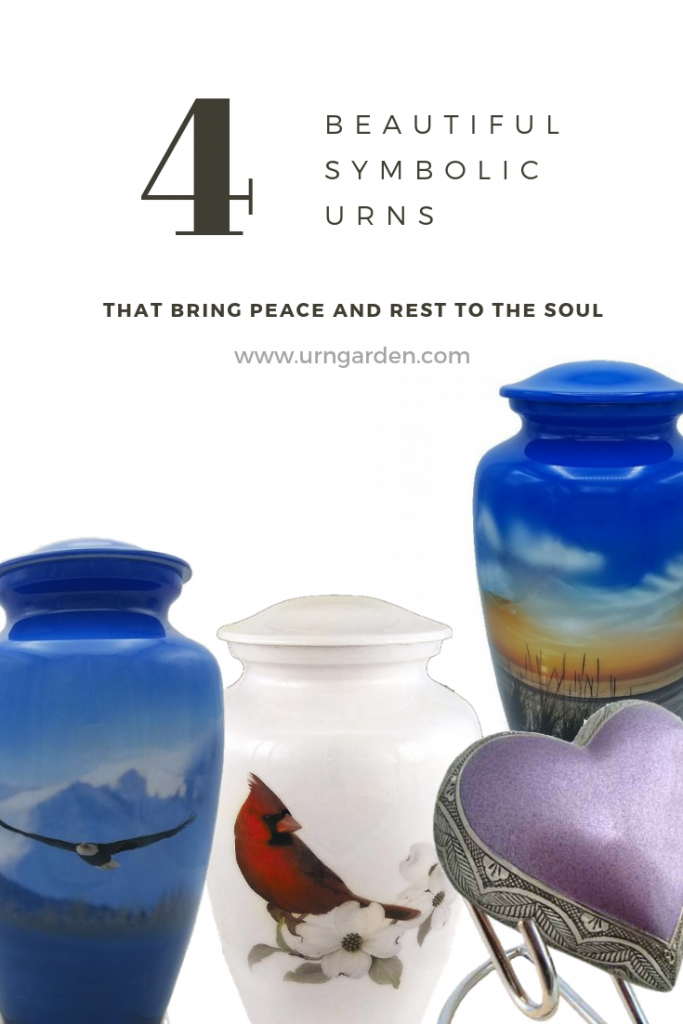 beautiful beach and cardinal urns for ashes
