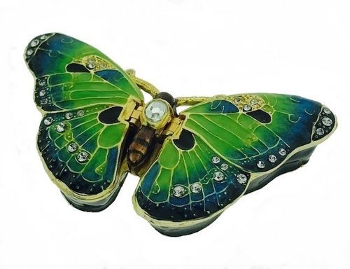 green butterfly cremation urn small