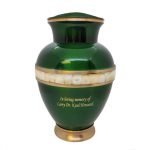 green mother of pearl adult cremation urn